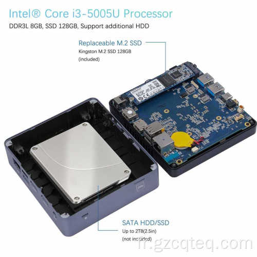 Mini Office PC Box Intel i35005U 8 Go 256 Go